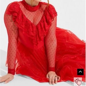 BNWT - Torrid - Beetlejuice Lydia Midi Stretch Challis Mesh Tiered Dress